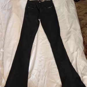 Paige Premium Denim in black, skinny with flare and stretch